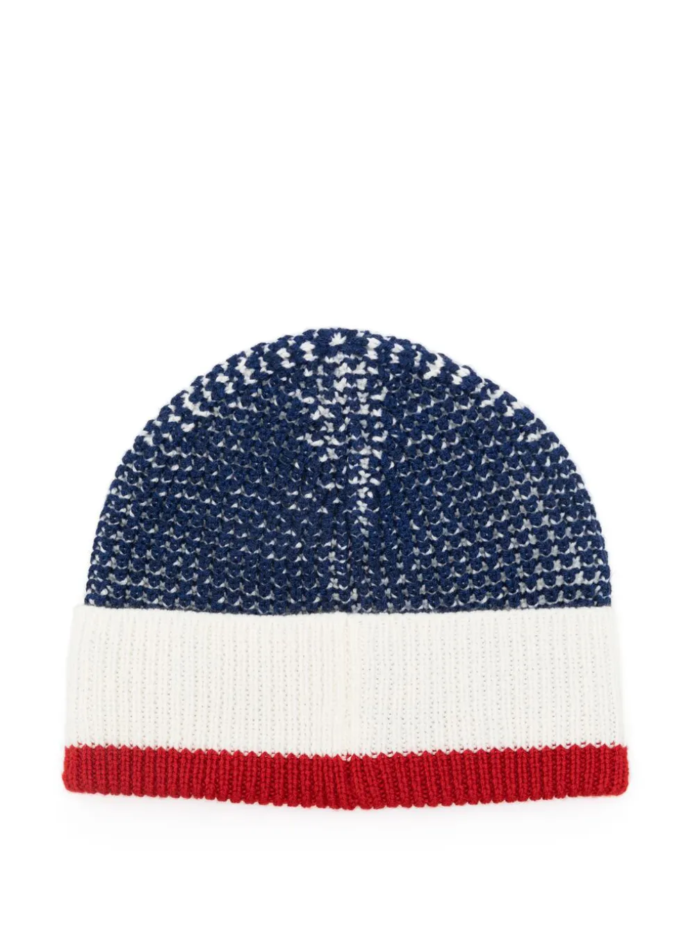 Emporio Armani Textured-logo Beanie In Blue