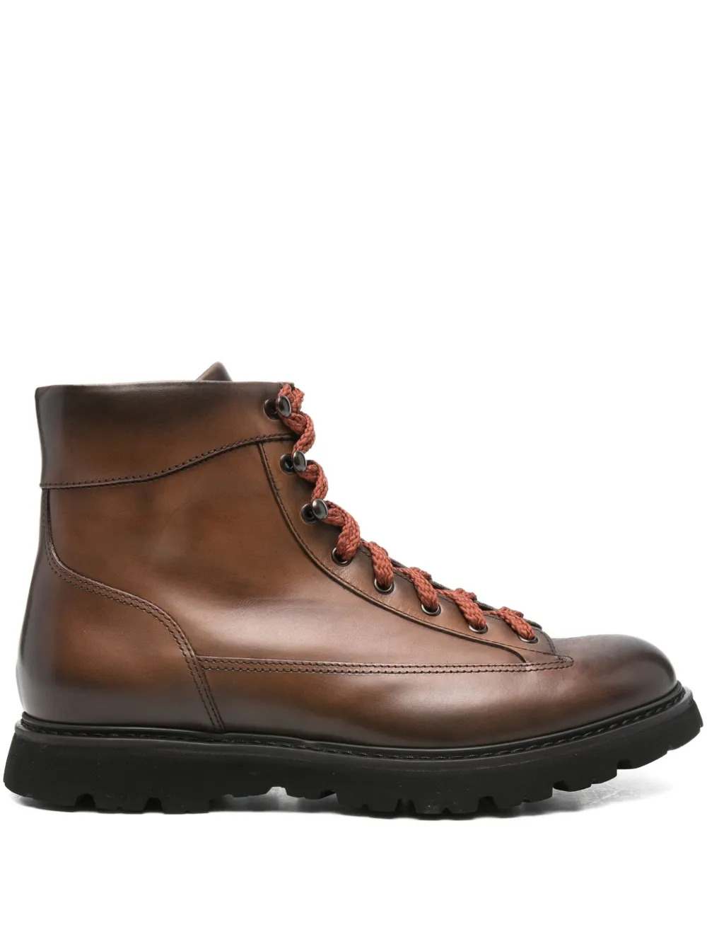 Doucal's lace-up leather boots Brown