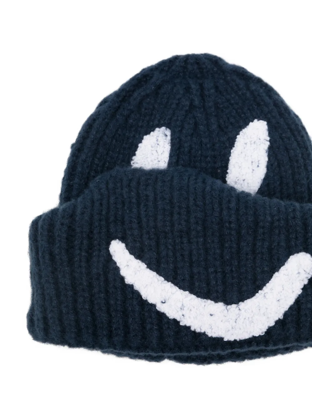 Molo Smiley-face Beanie Hat In Blue