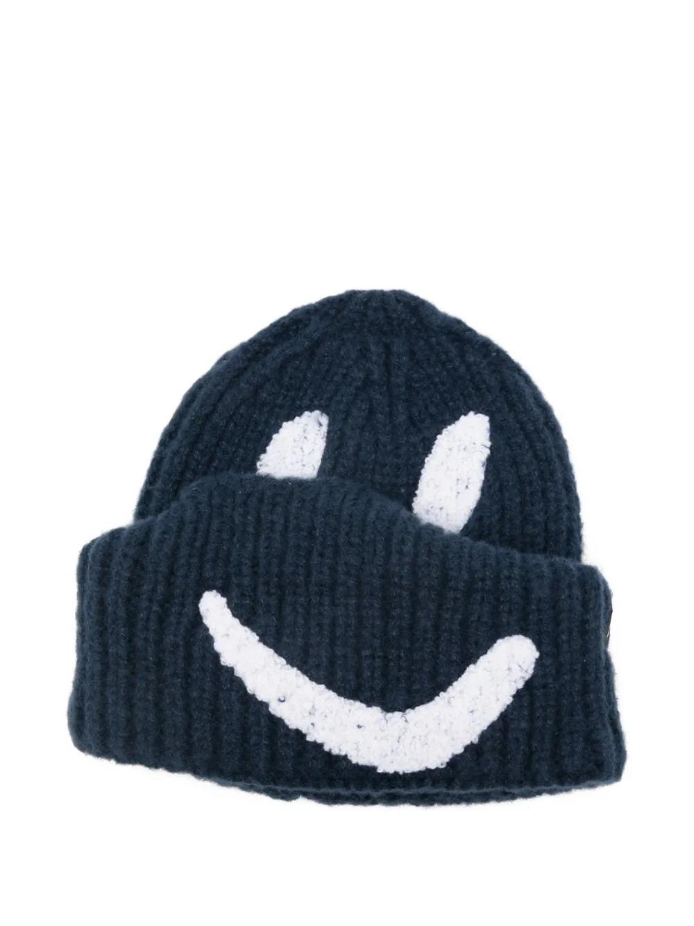 Molo Smiley-face Beanie Hat In Blue