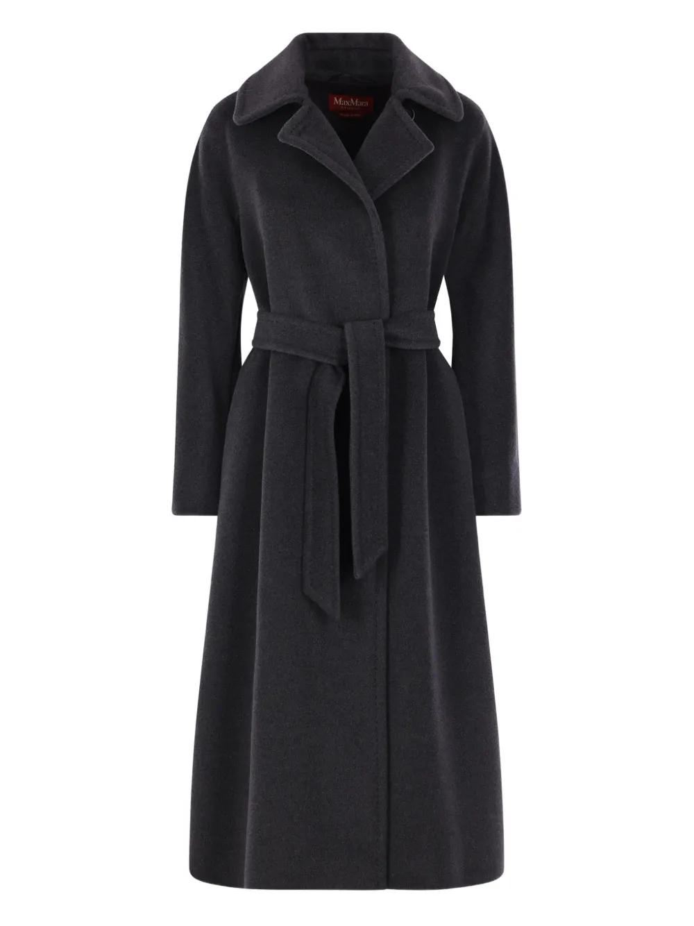 Max Mara Tenzone Belted Coat In Black