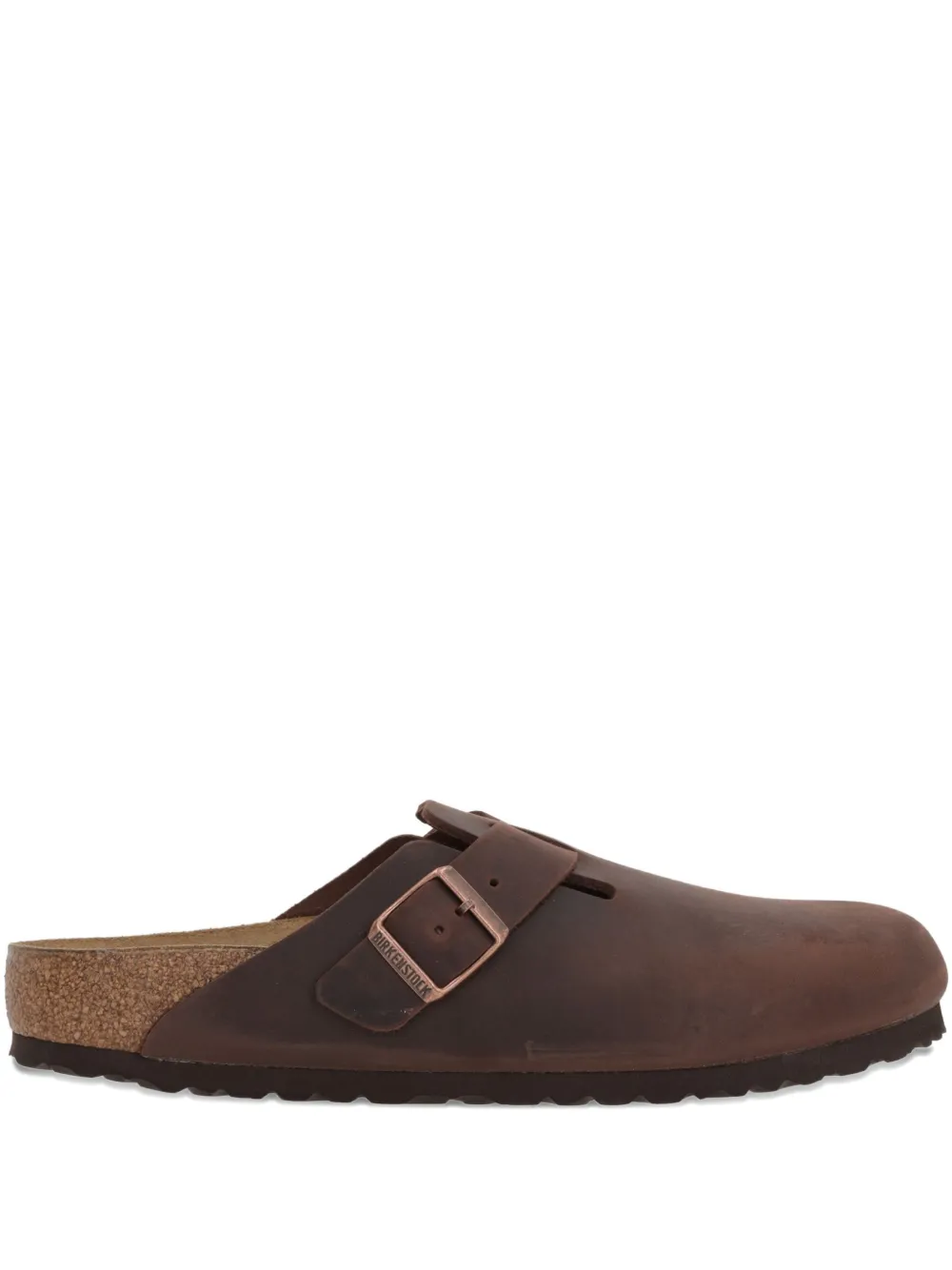 Birkenstock Boston buckled leather flat mules Brown