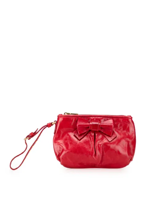 Miu Miu Pre-Owned 2010-2025 Vitello Shine Bow Wristlet clutch bag