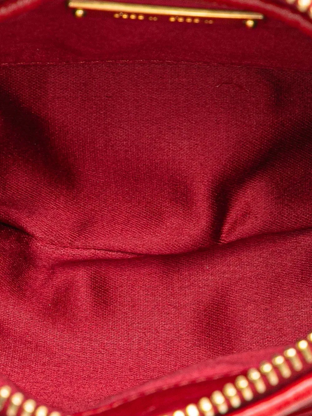 Pre-owned Miu Miu 2010-2025 Vitello Shine Bow Wristlet Clutch Bag In Red