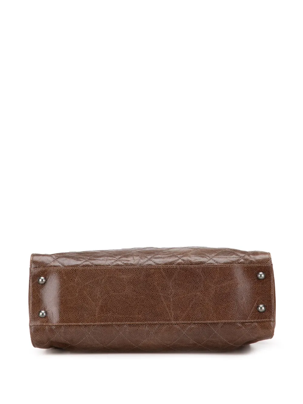 Pre-owned Chanel 2013-2014 Quilted Glazed Caviar Cc Crave Tote Bag In Brown