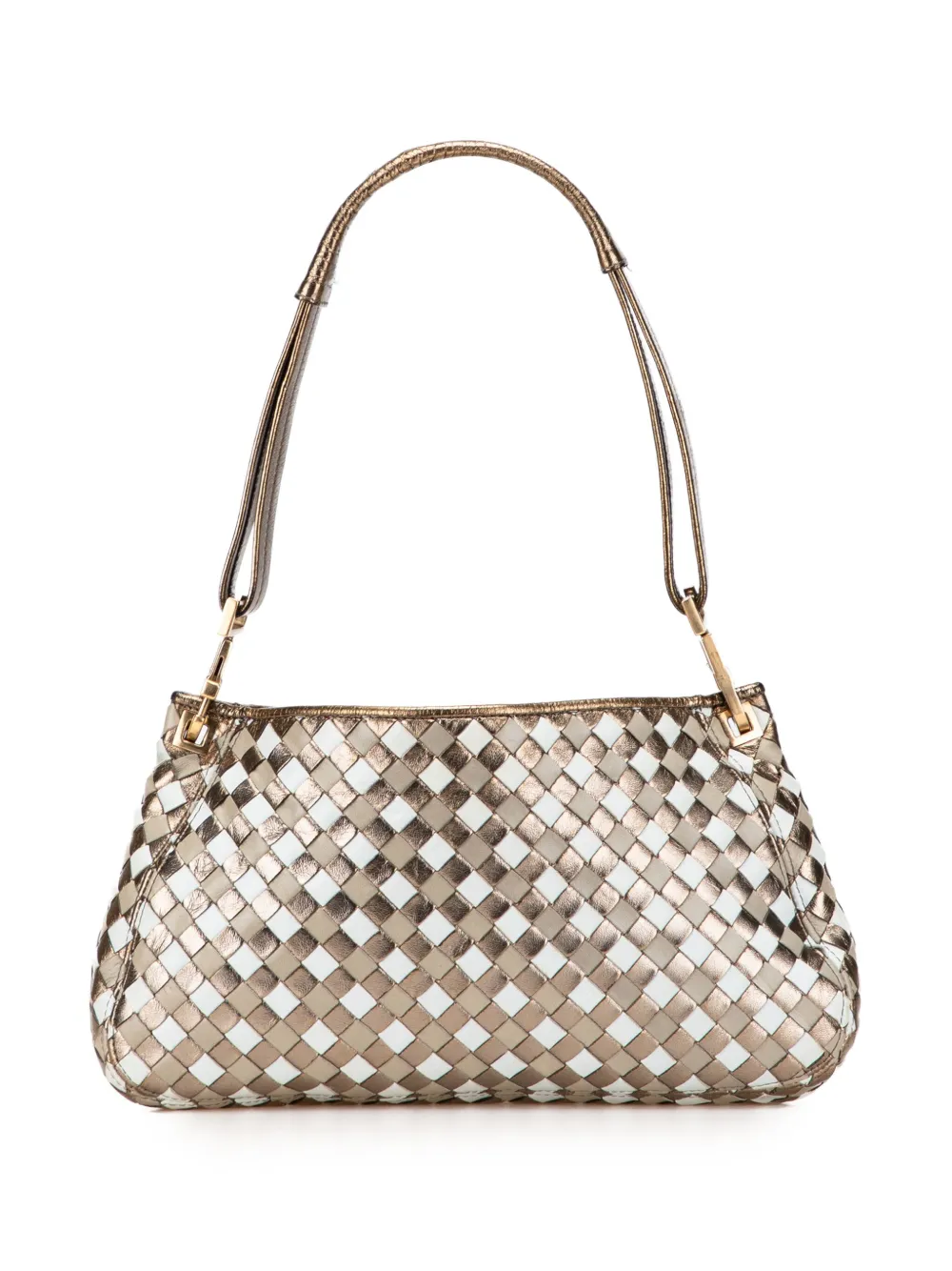 Bottega Veneta Pre-Owned 20th Century Small Metallic Leather Intrecciato shoulder bag | Brown | Image 1