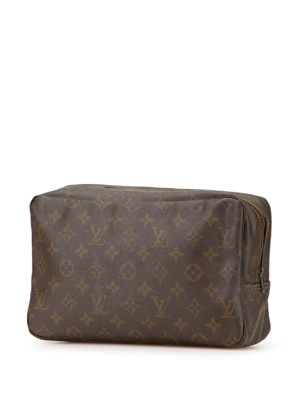 Pre-owned Louis Vuitton 2000-2025 Monogram Trousse Toilette 28 Clutch Bag In Brown