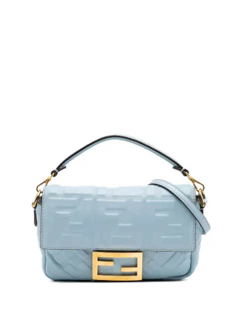 Fendi Pre-Owned 2010-2025 Mini Zucca Embossed Leather Baguette satchel