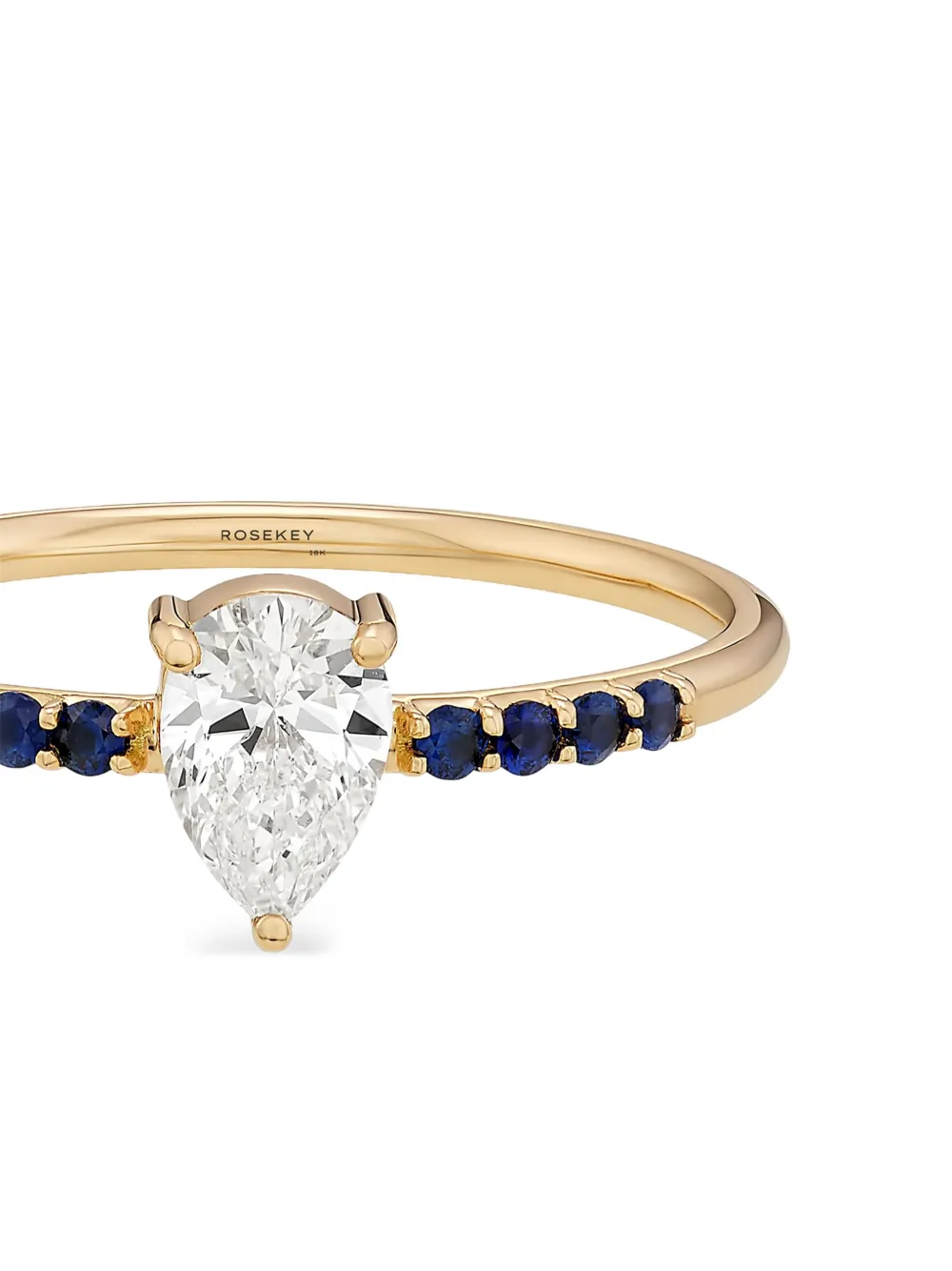  Rosekey 18k Rose Gold Pixies Solitaire Diamond And Sapphire Ring 