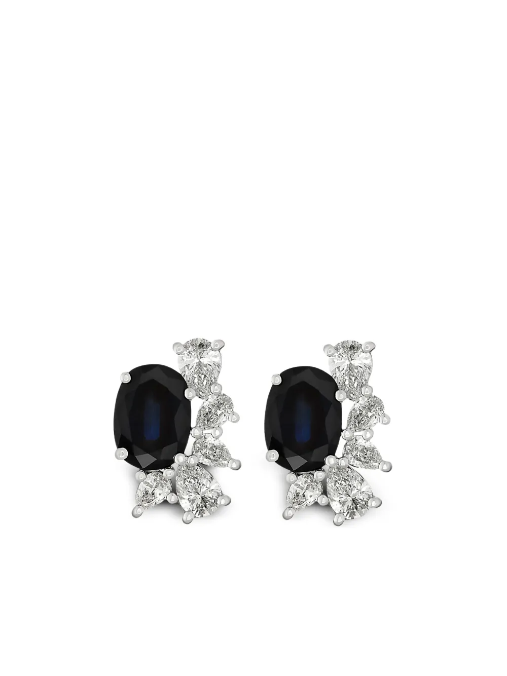 ROSEKEY 18K white-gold Dew Drops sapphire diamond earrings - Argento