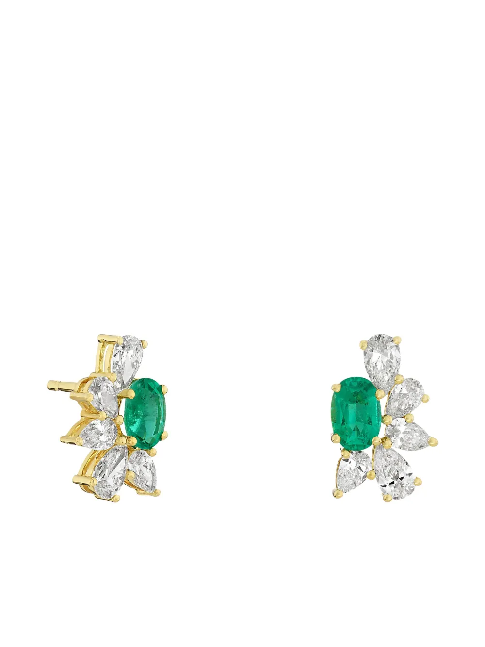 ROSEKEY 18K yellow gold Dew Drops diamond and emerald earrings - Oro