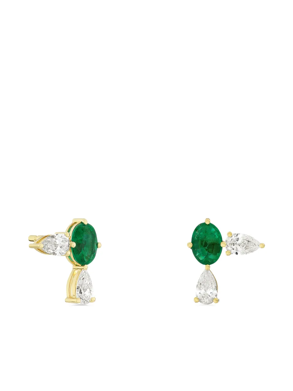 ROSEKEY 18K yellow-gold Make A Wish emerald diamond earrings - Oro