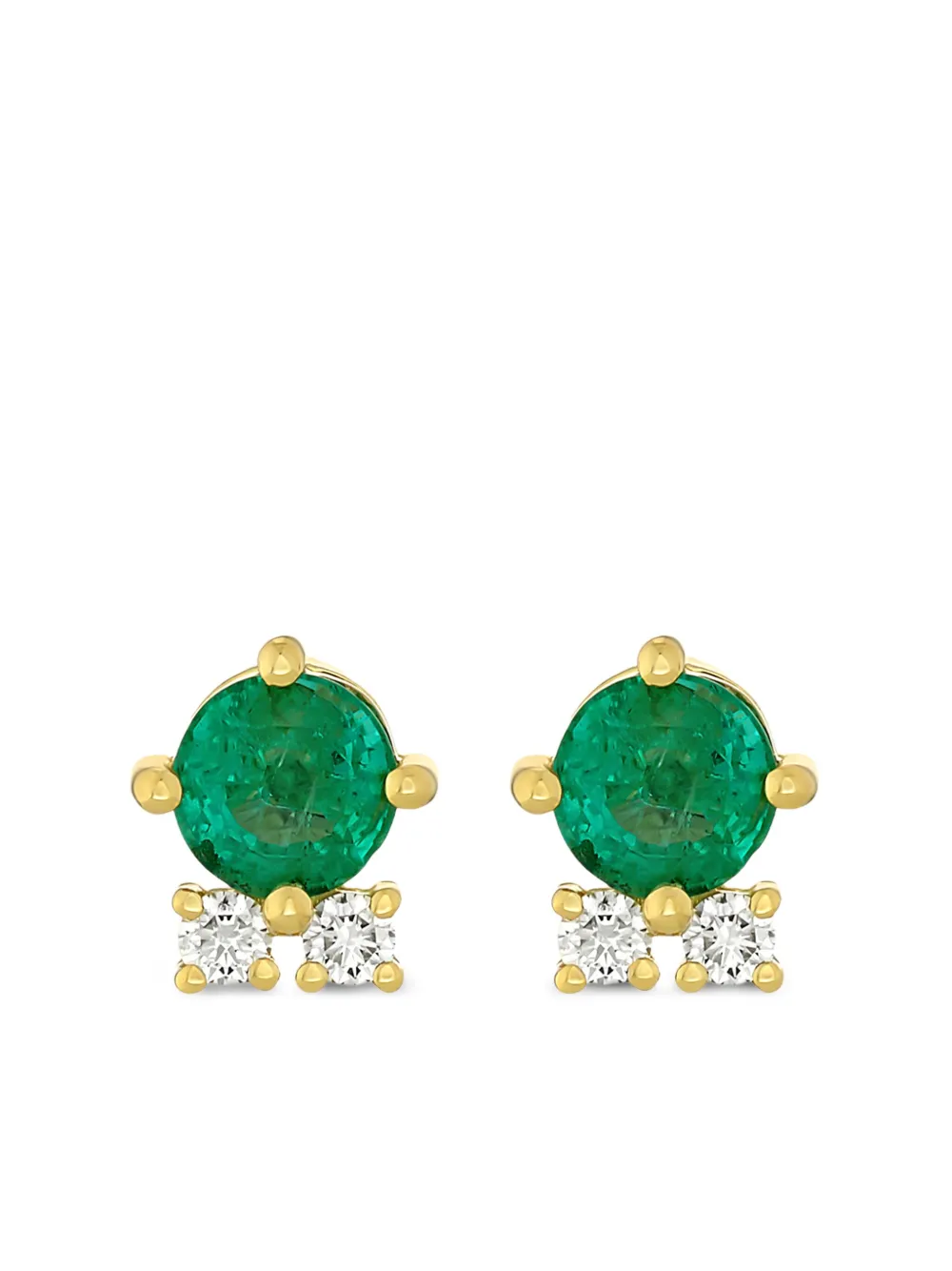 ROSEKEY 18K yellow-gold Primrose emerald diamond earrings - Oro