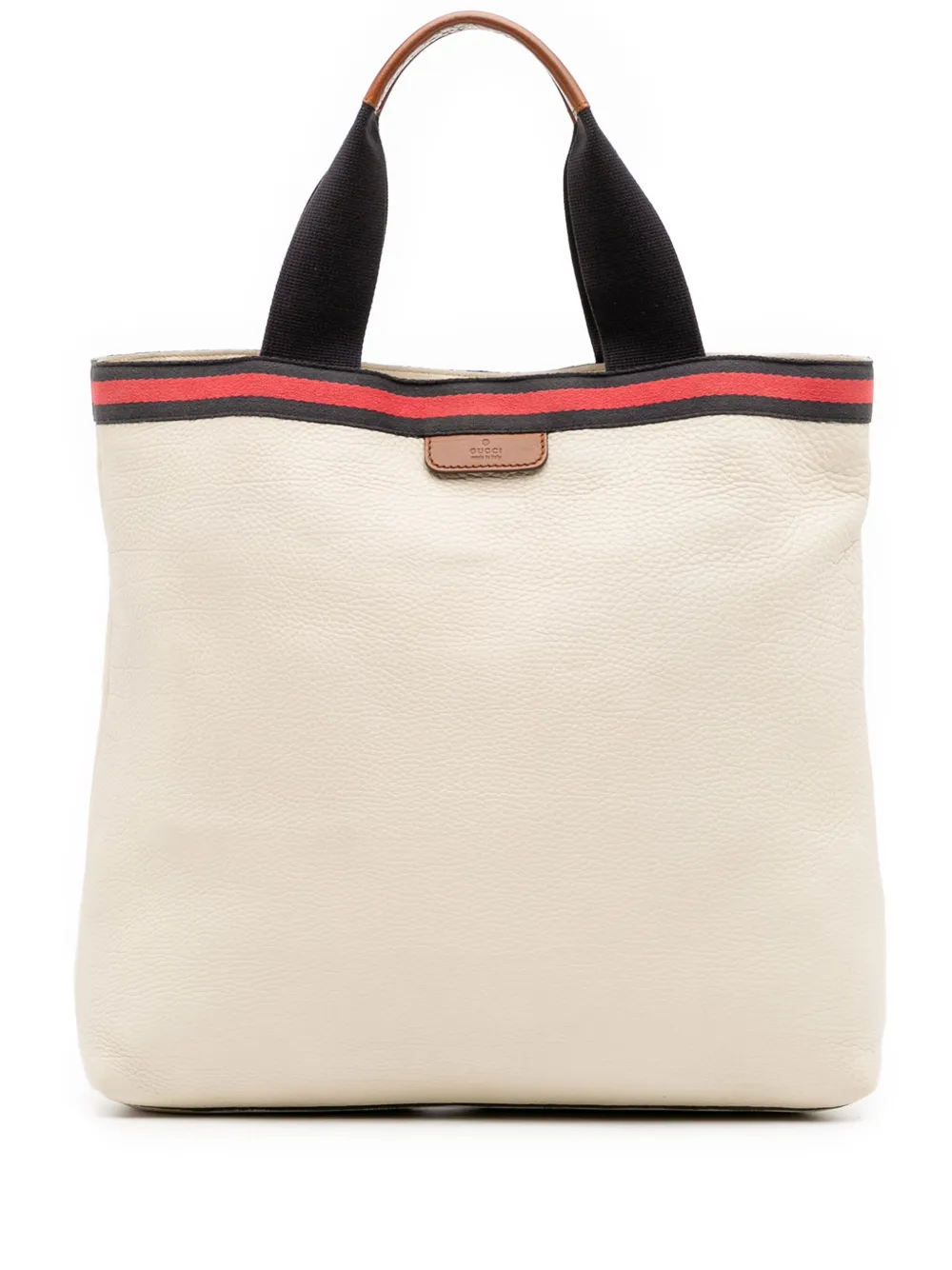 Gucci Pre-Owned 2000-2015 Leather Web tote bag | White | Image 1