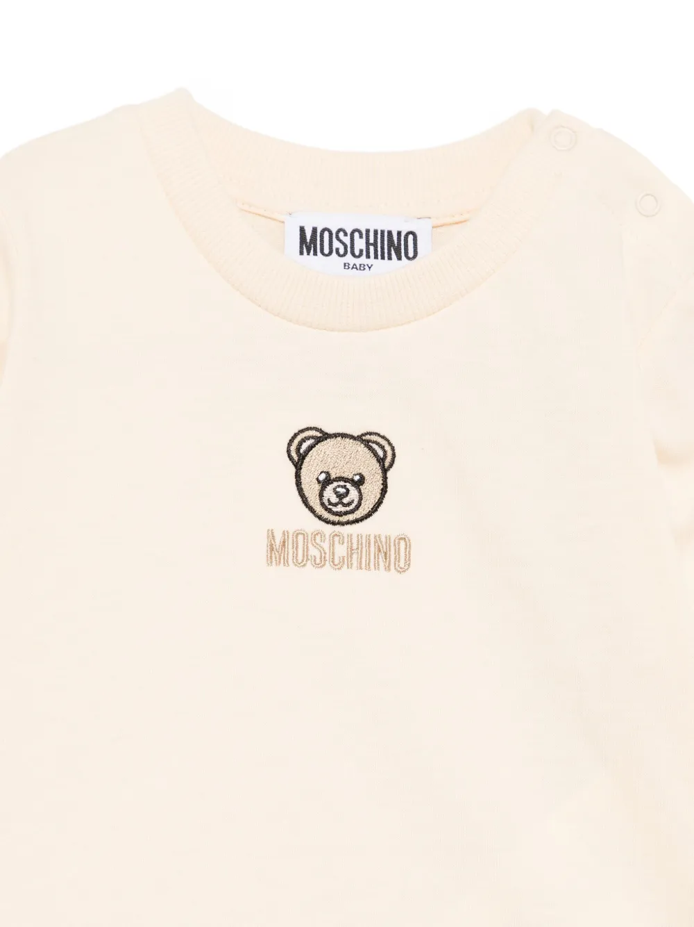 Moschino Kids Sweater met geborduurde teddybeer Beige