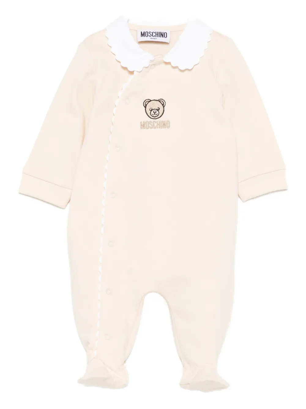 Moschino Teddy Bear-embroidered Babygrow In Neutral