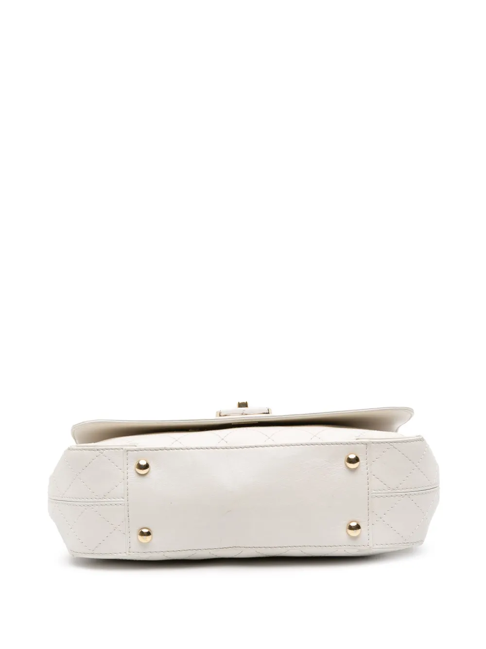 Pre-owned Chanel 2019 Medium Stitched Calfskin Covered Cc Flap Crossbody Bag In White