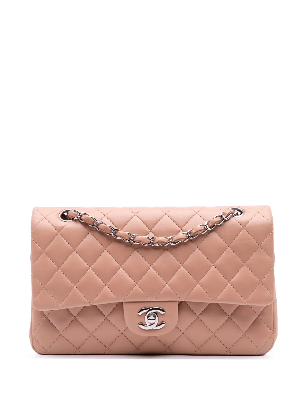 CHANEL Pre-Owned 2009-2010 Medium Classic Lambskin Double Flap shoulder bag | Brown | Image 1