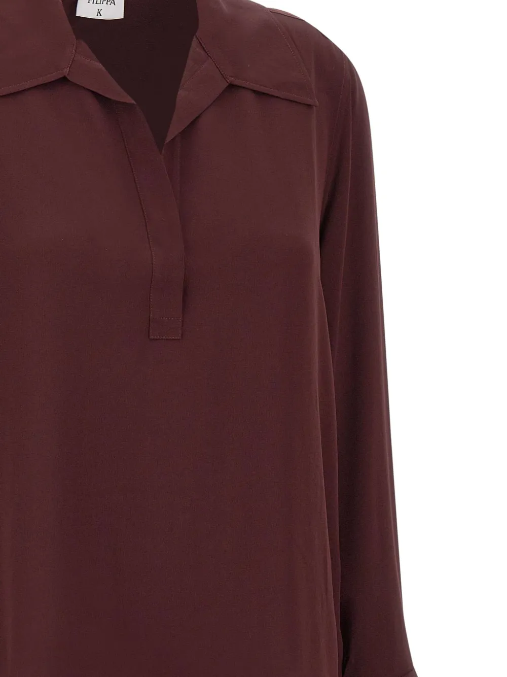 Filippa K V-neck Buttoned-cuff Blouse In Red