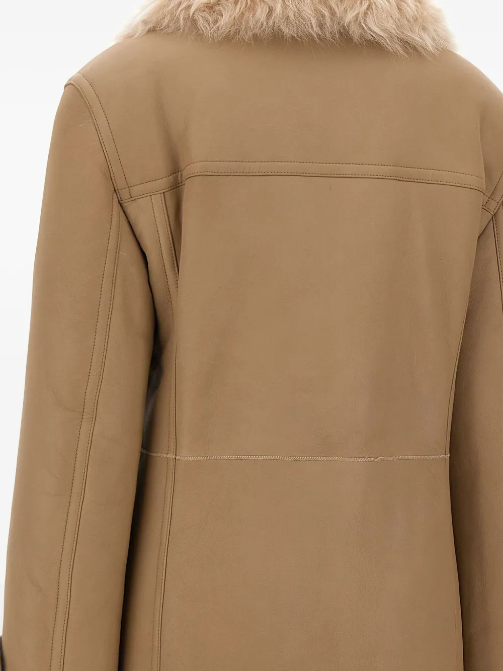 Rabanne lambskin fur-trimmed toggle coat | Leather Coats | Image 2