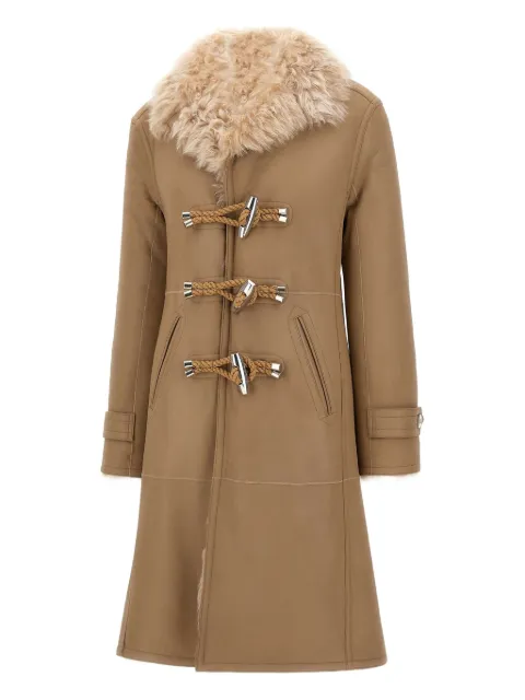 Rabanne lambskin fur-trimmed toggle coat