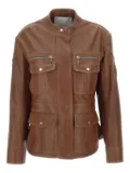 Rabanne multi-pocket leather jacket - Brown