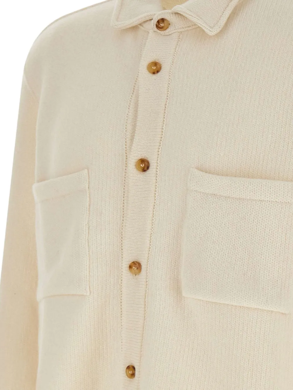 Laneus Patch-pocket Button-front Shirt In Neutral