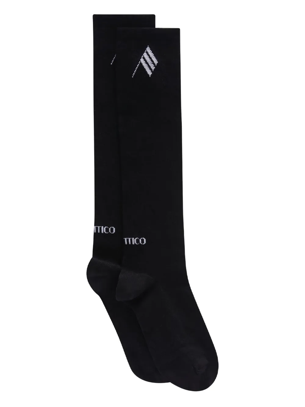 The Attico logo-embroidered knee-high socks | Black | Image 1