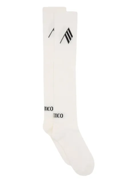 The Attico logo-embroidered knee-high socks