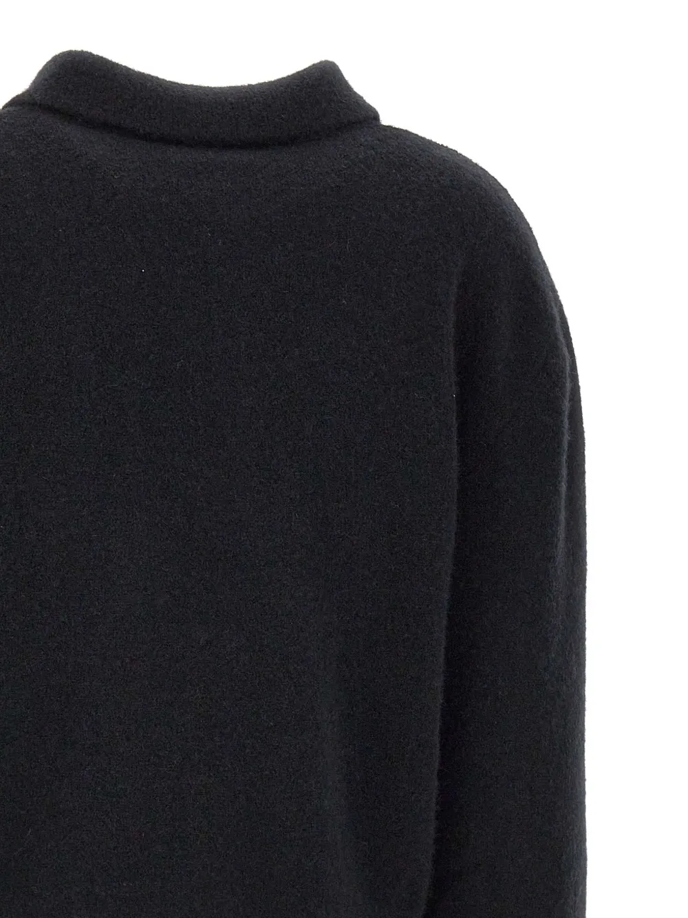 Laneus Cropped Long-sleeve Polo Top In Blue