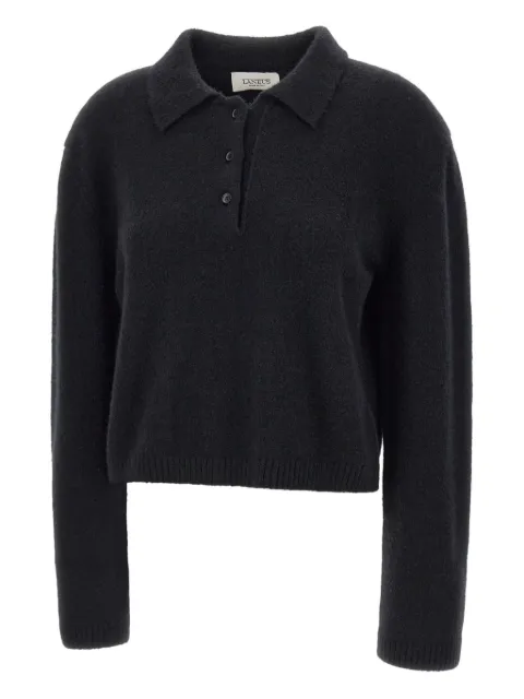Laneus Langärmeliges Cropped-Poloshirt