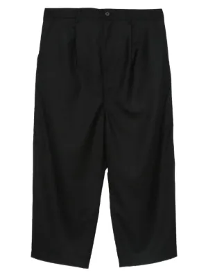 BLACK COMME des GARCONS ポリエステルクロップドパンツ Comme Des Garçons Shirt クロップドパンツ | ブラック | FARFETCH JP