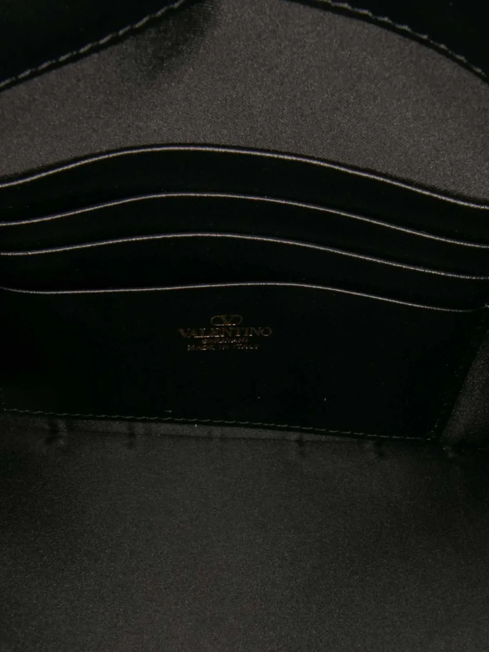 Pre-owned Valentino Garavani 2000-2017 Calfskin Rockstud Envelope Flat Wristlet Clutch Bag In Black