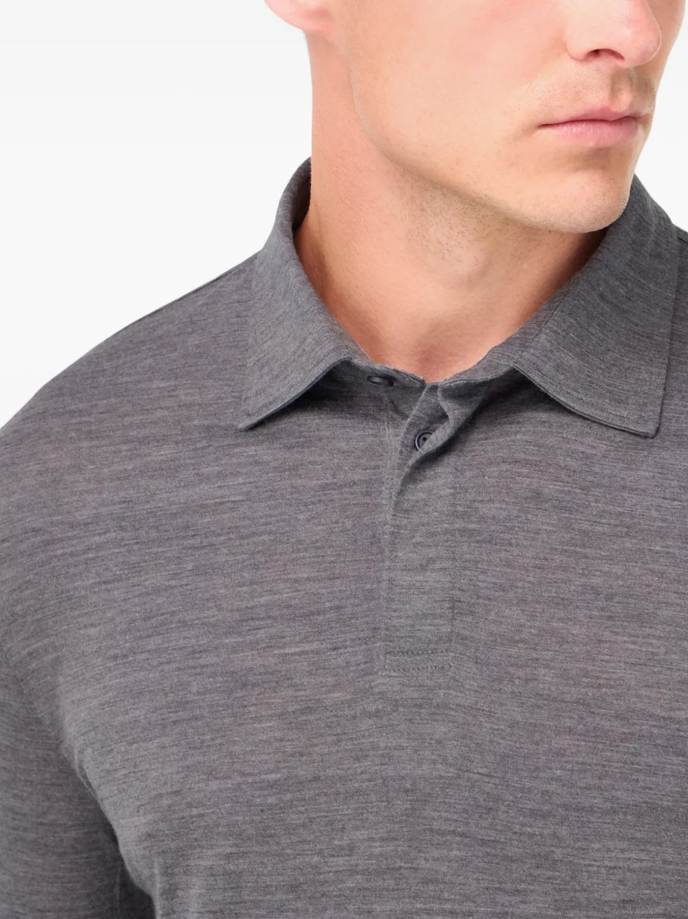 Boggi Milano Poloshirt met lange mouwen Grijs