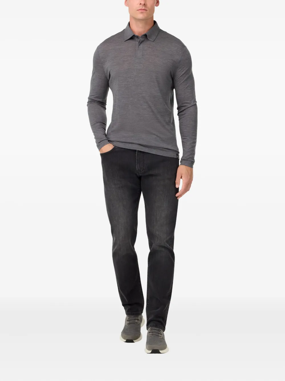 Boggi Milano long-sleeve polo shirt - Grijs