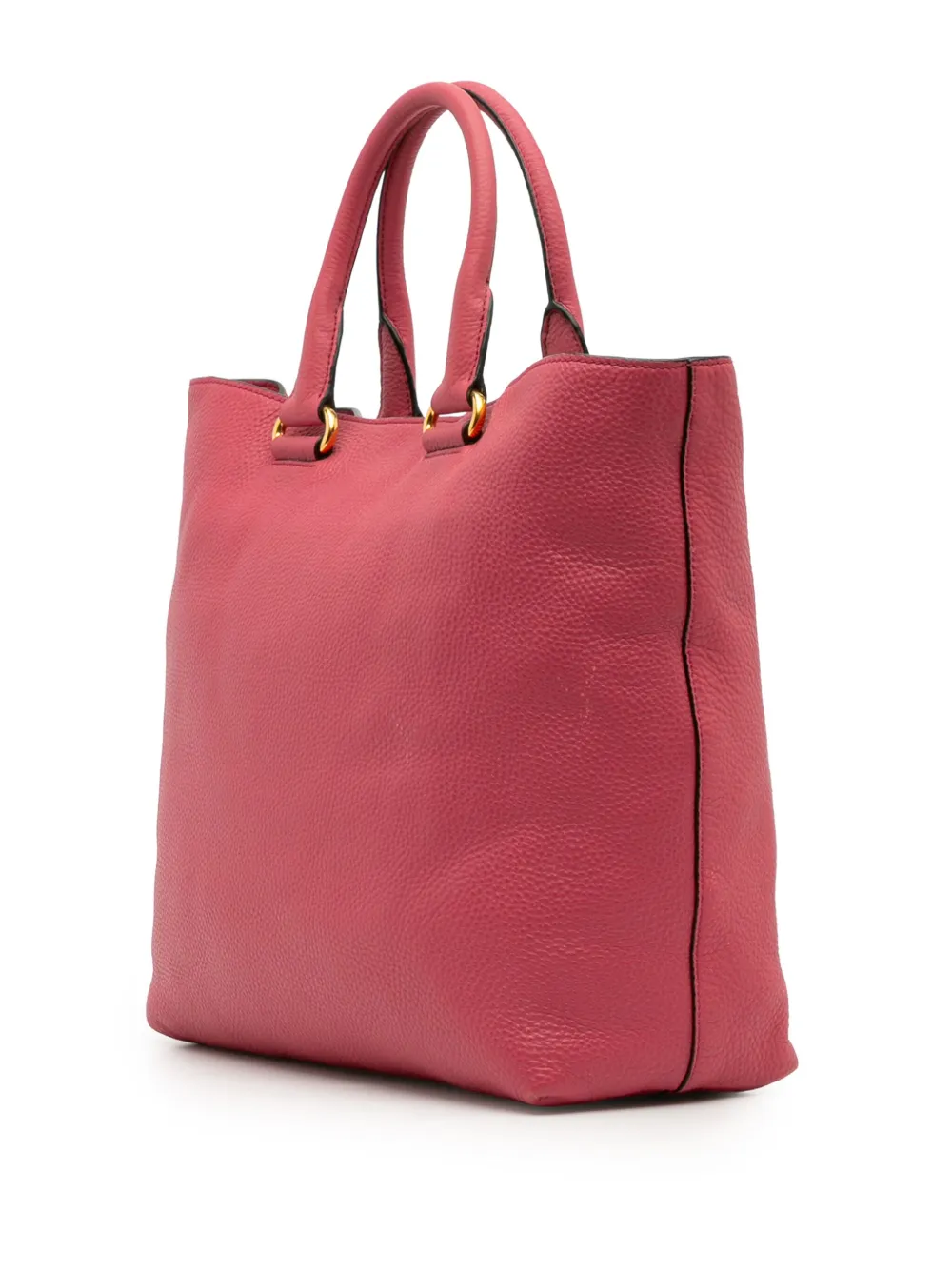 Pre-owned Prada 2000-2025 Vitello Daino Open Convertible Tote Satchel In Pink