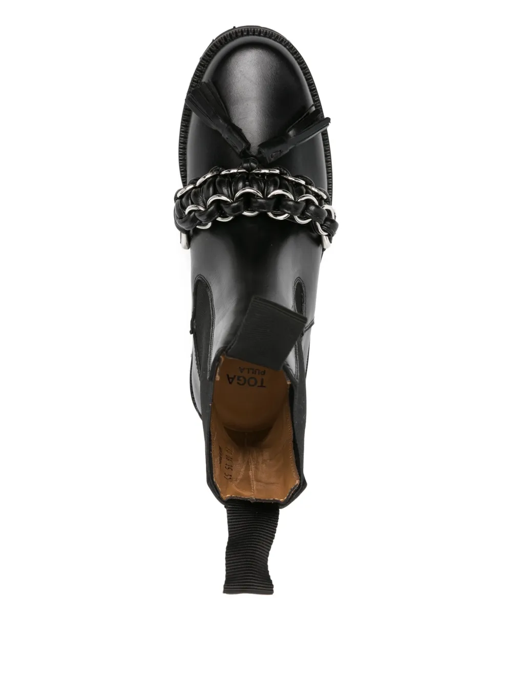 Toga Pulla chain-tassel Chelsea boots Black