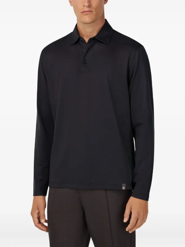 Boggi Milano long-sleeve Polo Shirt Black FARFETCH IN