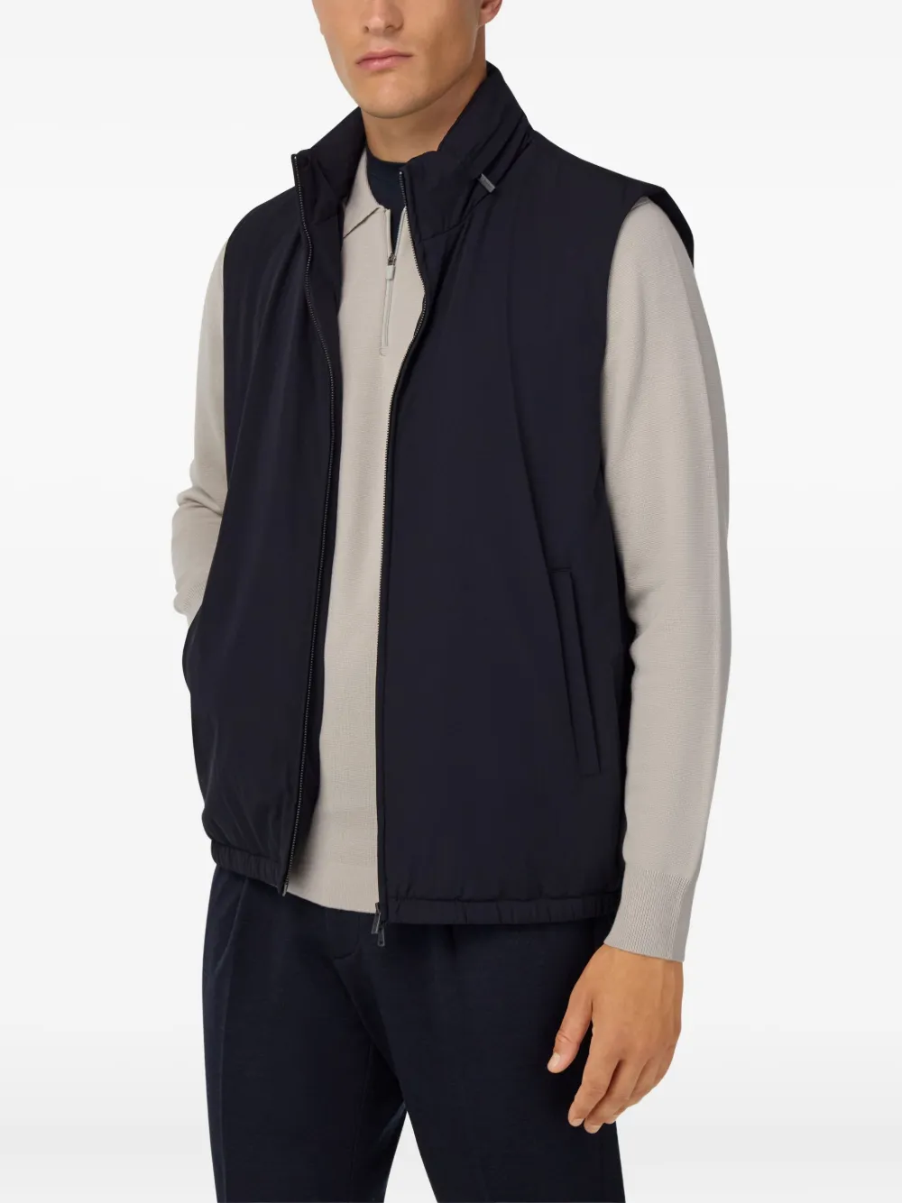 Boggi Milano Gilet met rits Blauw