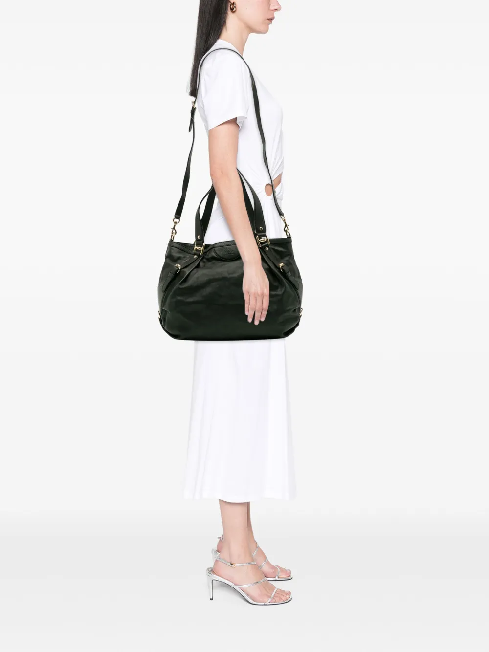 Pre-owned Gucci 2016-2025 Leather Bridle Satchel In Black