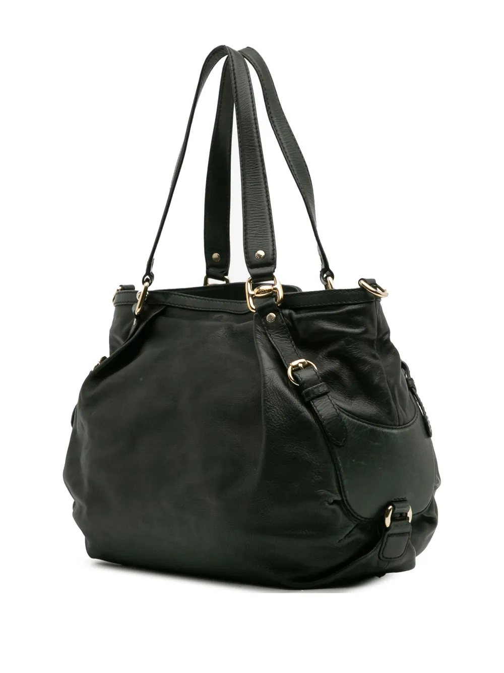 Pre-owned Gucci 2016-2025 Leather Bridle Satchel In Black