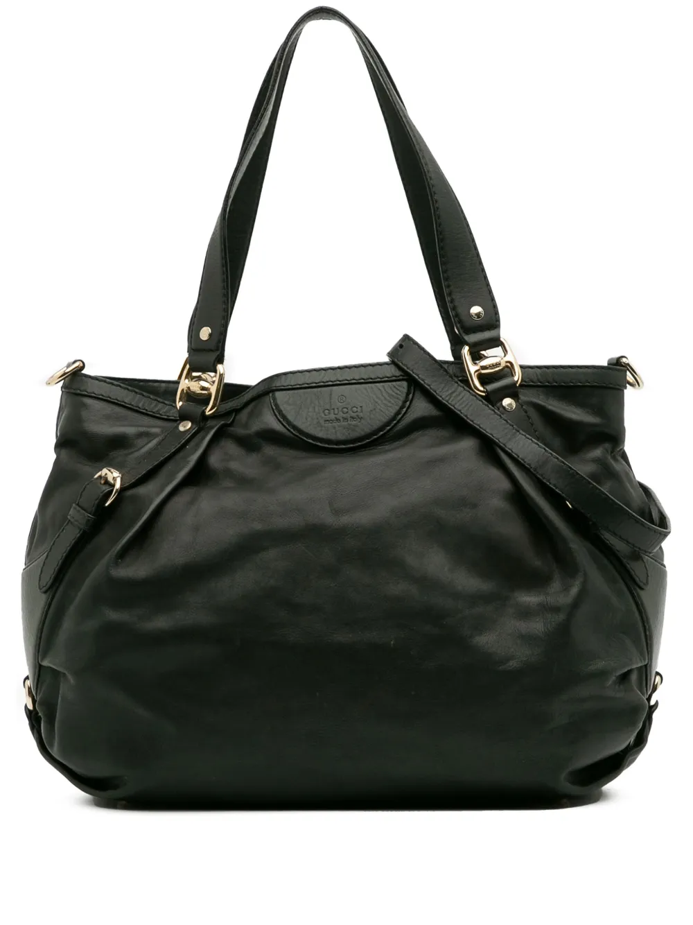 Pre-owned Gucci 2016-2025 Leather Bridle Satchel In Black