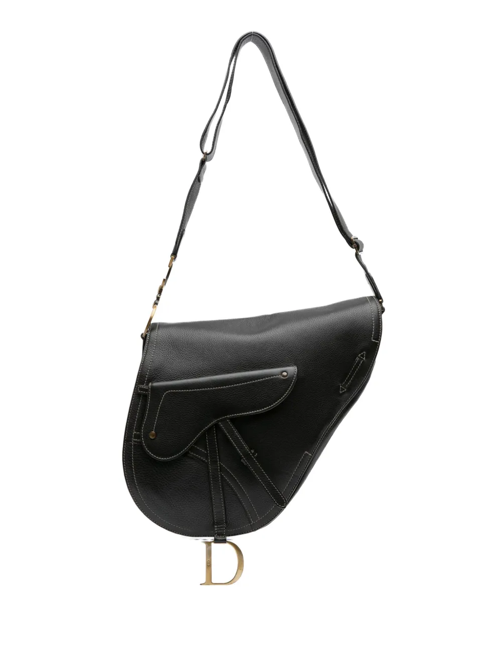 Christian Dior Pre-Owned 2002 Leather Baudrier Saddle Bag crossbody bag | Black | Image 1