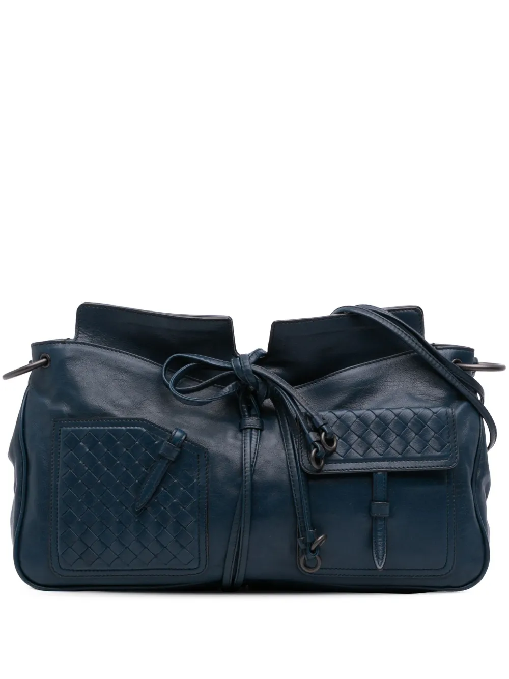 Bottega Veneta Pre-Owned 2012-2025 Intrecciato Trimmed Nappa crossbody bag | Blue | Image 1