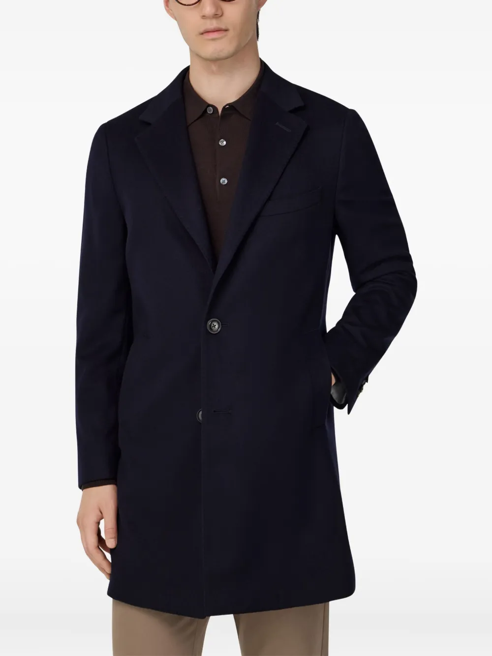 Boggi Milano Jas met enkele rij knopen Blauw