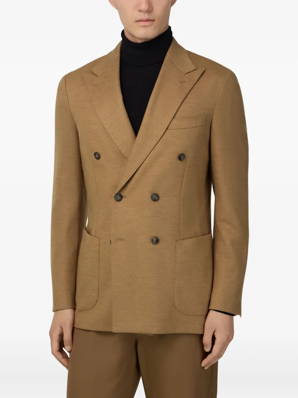 Boggi Milano Double-breasted Blazer In Brown