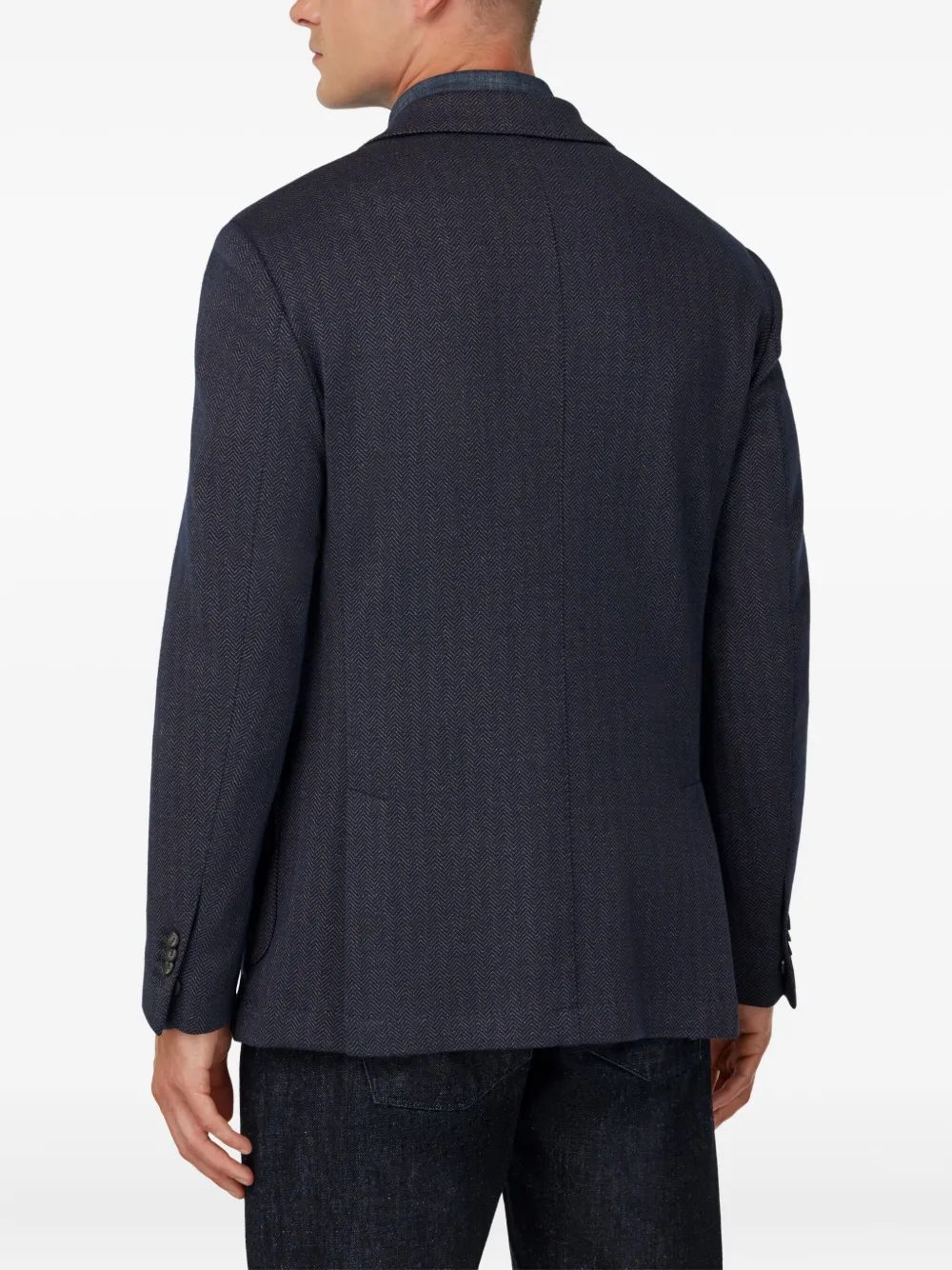 Boggi Milano Blazer met visgraatpatroonn NAVY BLUE