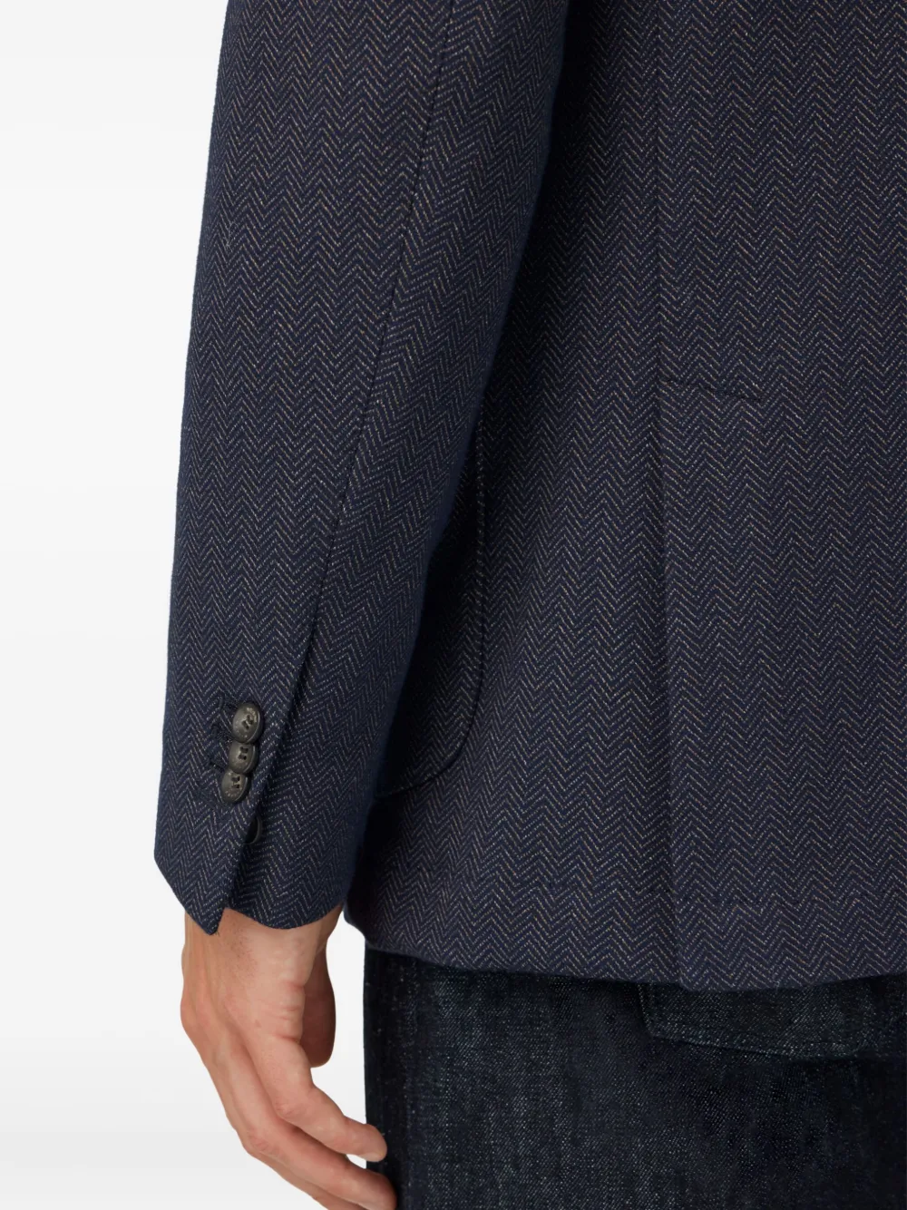 Boggi Milano Blazer met visgraatpatroonn NAVY BLUE
