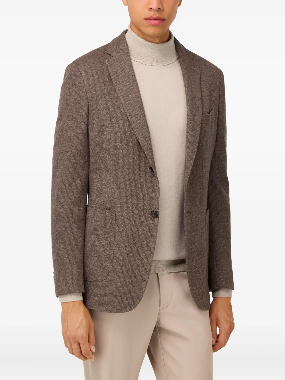 Boggi Milano Blazer met textuur Bruin