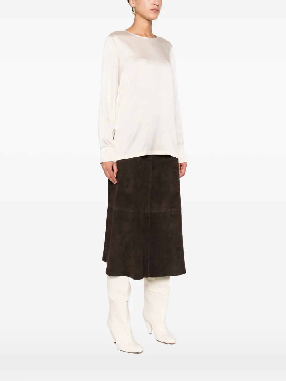 Max Mara Long Sleeve Blouse In Neutral